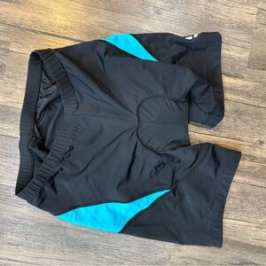 Black and Blue Women's Biking Shorts